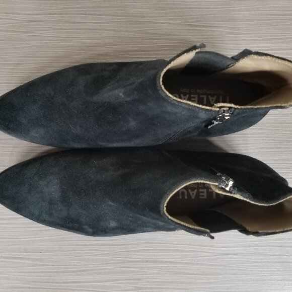 Italeau Miralda Waterproof Zip Ankle Bootie, Black Suede, Womens Size 6.5 M / 37 - Picture 10 of 12